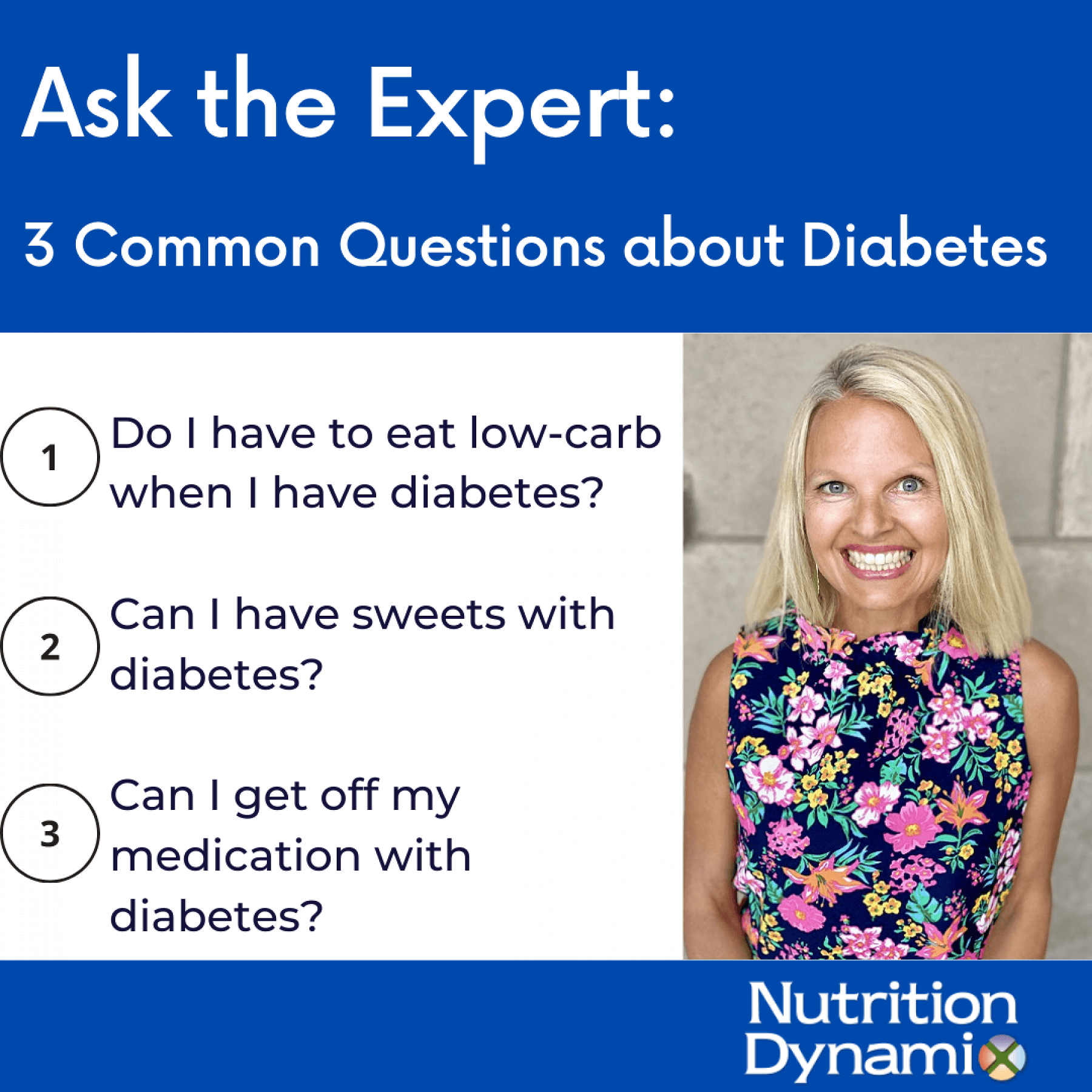 A Dietitian's 3 Most Common Diabetes Questions