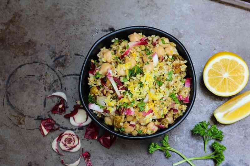 Warm Chickpea and Bulgur Salad